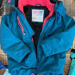 Big Chill Kids Teal and Pink Puffer Jacket
